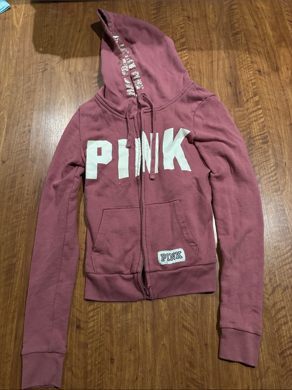 PINK Victoria's Secret Dusty Rose Zip-Up Hoodie